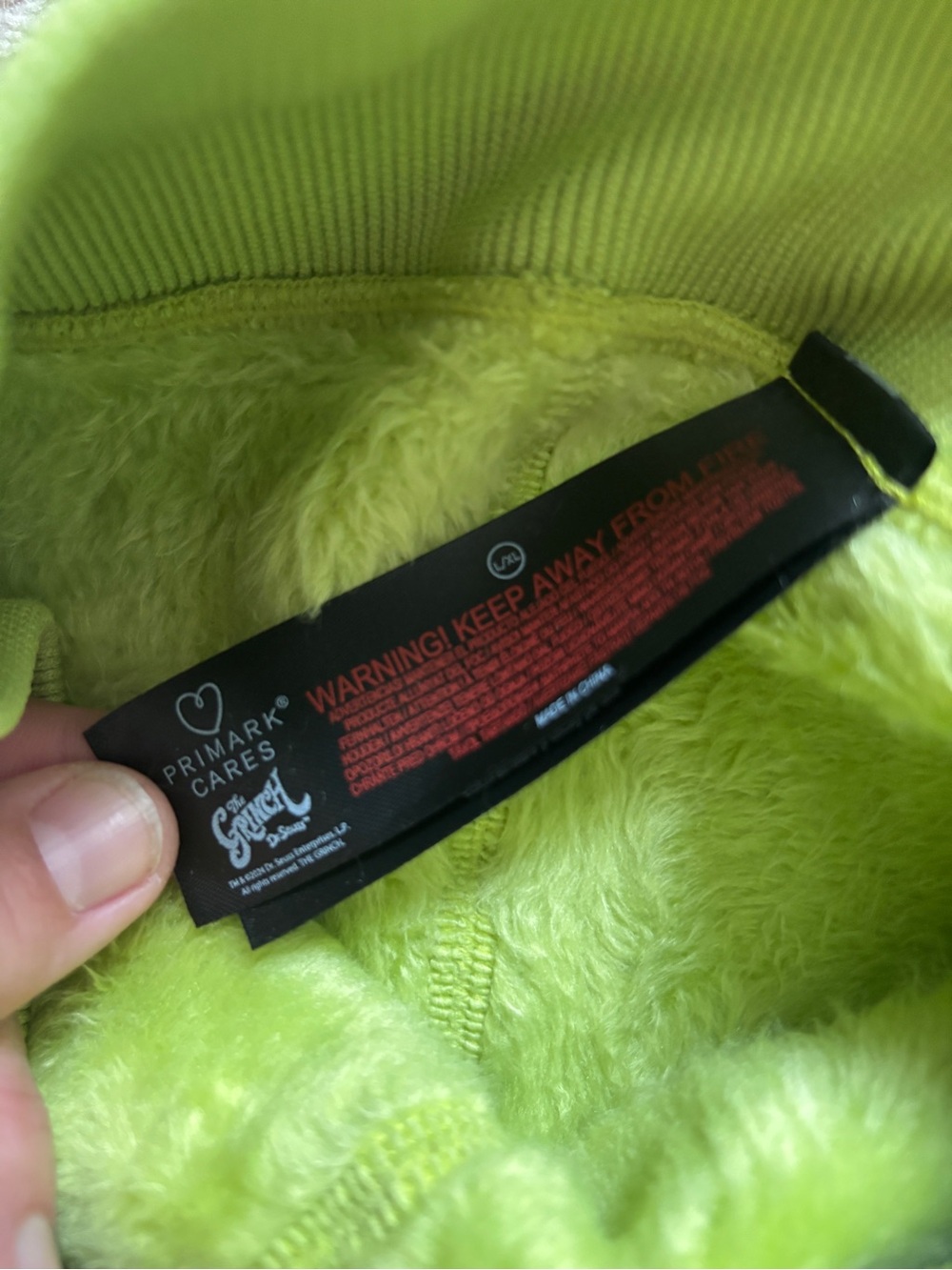Primark Neon Green Grinch Print Pullover - Picture 3 of 3